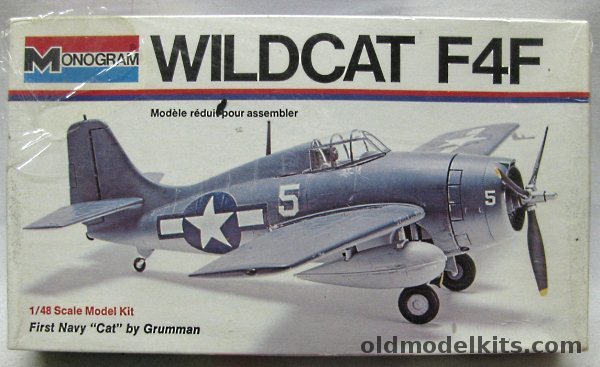 Monogram 1/48 Grumman Wildcat F4F - White Box Issue, 6798 plastic model kit